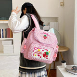 Sweet Strawberry Mini Backpack Girl School Waterproof Nylon Bag