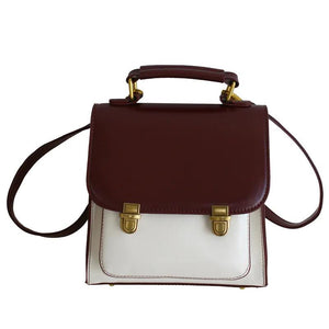 Preppy Style Patchwork Student Backpack