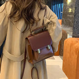 Preppy Style Patchwork Student Backpack