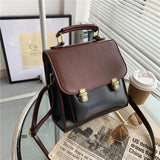 Preppy Style Patchwork Student Backpack