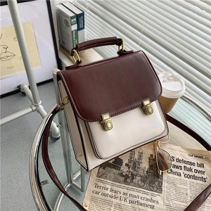 Preppy Style Patchwork Student Backpack