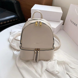 Women's Soft Handle Backpack Solid Zipper Large Capacity Shoulder Bag