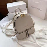 Women's Soft Handle Backpack Solid Zipper Large Capacity Shoulder Bag