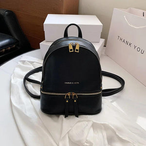 Women's Soft Handle Backpack Solid Zipper Large Capacity Shoulder Bag