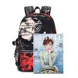 Women's Patchwork Backpack Oxford School Bag Travel Backpacks Mochila