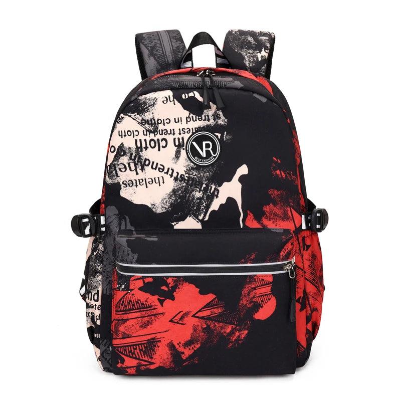 Women's Patchwork Backpack Oxford School Bag Travel Backpacks Mochila