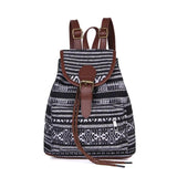 Ethnic Style Flower Embroidery Canvas Backpack