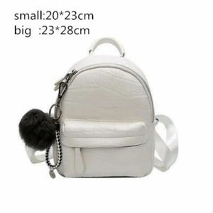 Mini Women Backpacks Soft PU Leather College Students Bags Teen Girls