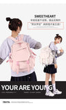 2Pcs/set Waterproof Nylon Backpack School Bag for Girls Boys Large Capacity