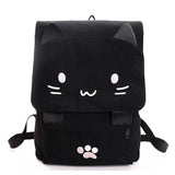Fashion Cat Embroidery Canvas Student Bag Women Backpack