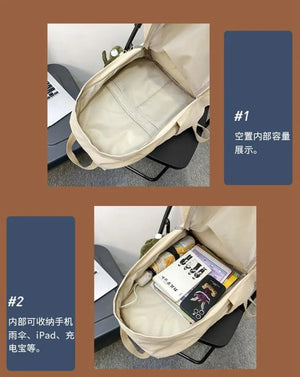 Canvas Anti Theft Backpack Solid School Bags Large Capacity