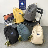 Canvas Anti Theft Backpack Solid School Bags Large Capacity