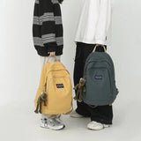 Canvas Anti Theft Backpack Solid School Bags Large Capacity