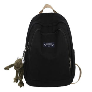 Canvas Anti Theft Backpack Solid School Bags Large Capacity