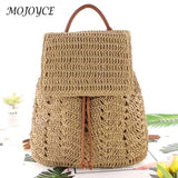 Women's Straw Backpack Shoulder Beach Bag Top Handle Woven Casual Bags