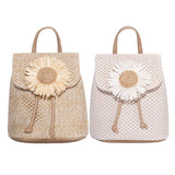 Straw Women Shoulder Backpack Bag Outdoor Travel