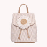 Straw Women Shoulder Backpack Bag Outdoor Travel