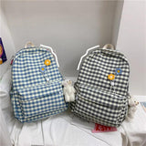 Plaid Pattern Women's Backpack School Bags for Girls