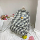Plaid Pattern Women's Backpack School Bags for Girls