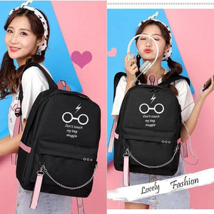Letters Print School Bag Girl Student Backpack