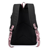 Letters Print School Bag Girl Student Backpack