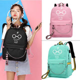 Letters Print School Bag Girl Student Backpack