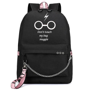 Letters Print School Bag Girl Student Backpack