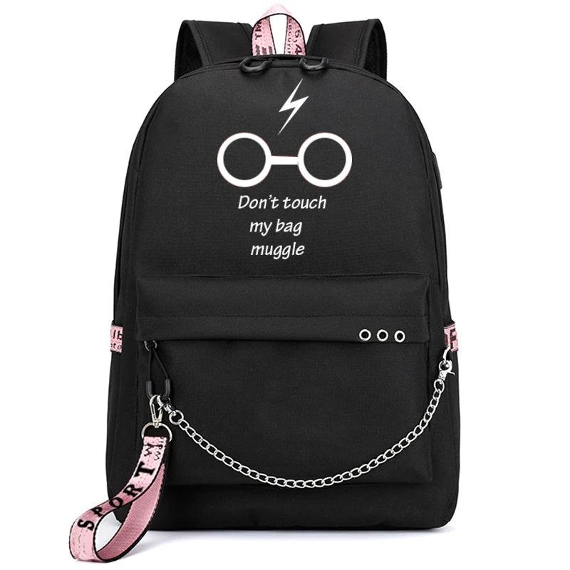 Letters Print School Bag Girl Student Backpack