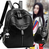 Casual Backpack for Women with Bear Pendant