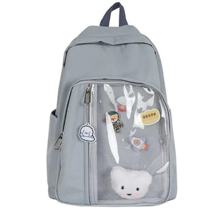 Transparent Casual Backpack for Girls with Side Pockets