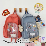 Transparent Casual Backpack for Girls with Side Pockets