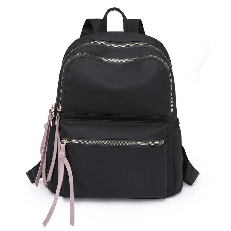 Waterproof Nylon Women Backpack College Style Travel Rucksack School Bags