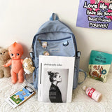 Waterproof Nylon Women Backpack Japanese Students Schoolbag