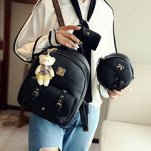Women's Leather Backpack Female Children's Travel Backpack