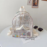 Transparent Sequins Girl's Backpack Waterproof PVC Mini Travel Bag
