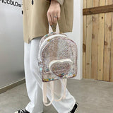 Transparent Sequins Girl's Backpack Waterproof PVC Mini Travel Bag