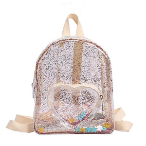 Transparent Sequins Girl's Backpack Waterproof PVC Mini Travel Bag