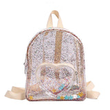 Transparent Sequins Girl's Backpack Waterproof PVC Mini Travel Bag