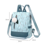 Purple Flower Anti Theft Backpack for Women