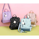 Purple Flower Anti Theft Backpack for Women