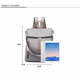 Waterproof Women Backpack Multi-function Lady Bagpacks Gray