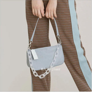 Nylon Women's Chain Crossbody Bag Flap Handbag
