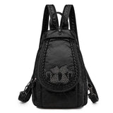Women Leather Backpacks High Leather School Bagss for Teenage Girls