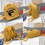 Canvas Mini Backpack with Cartoon Print for Young Girls