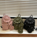 3D Flowers Women Backpack Durable Nylon School Bag Pretty Style Girls Backpack