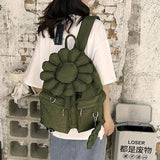 3D Flowers Women Backpack Durable Nylon School Bag Pretty Style Girls Backpack