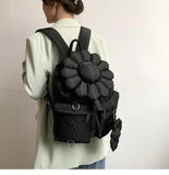 3D Flowers Women Backpack Durable Nylon School Bag Pretty Style Girls Backpack