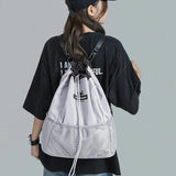 Waterproof Nylon Backpack Drawstring Bucket Bag for Women
