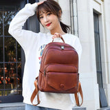 Women's Casual Leather Backpack for School Girls