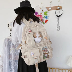 Large-capacity Women Multi-Pocket Backpack School Bag Female Girl Laptop Book